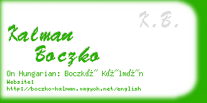 kalman boczko business card