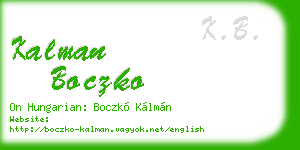 kalman boczko business card